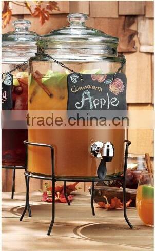 High quality clear glass container with tap