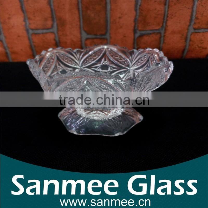 Hot Selling Embossed Ice Cream Glass Cup