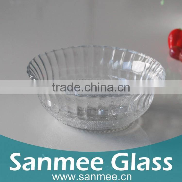 High Quality Clear Glass Bowl with Decorative Pattern