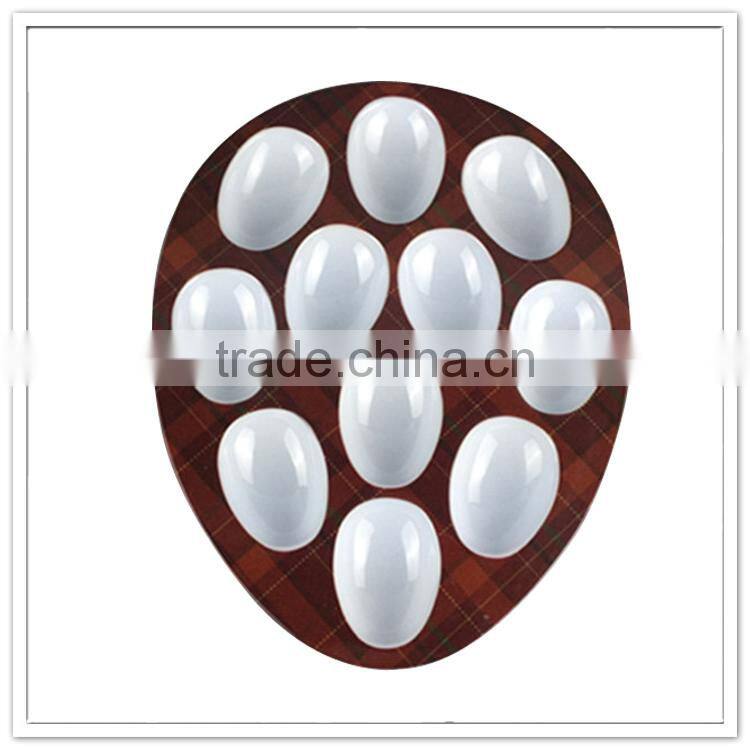 Decorative party ware, 11 eggs Easter plastic egg tray in melamine material