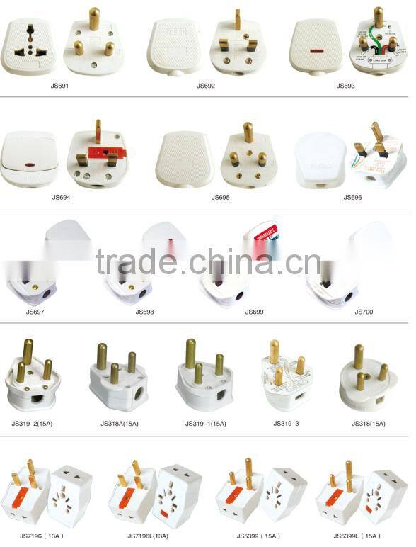 universal travel adapter male and female industrial plug socket 2 round electric pin plug convert to 2 flat