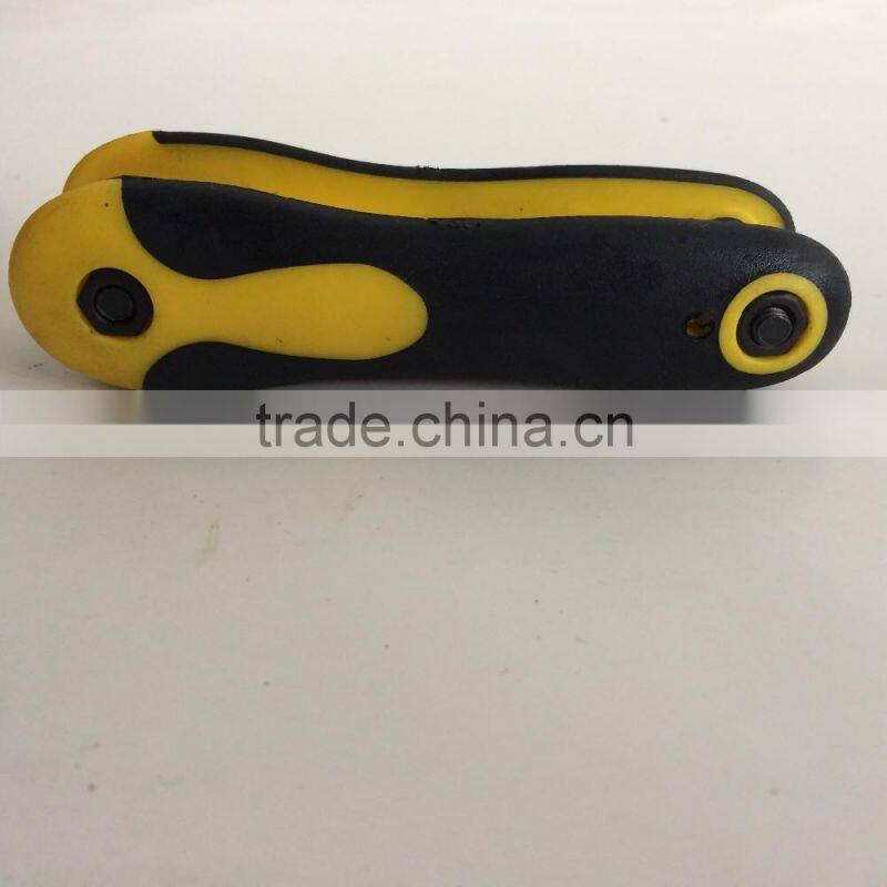 factory directly evaporated black folding type 8PC allen wrench hex key hand tool set