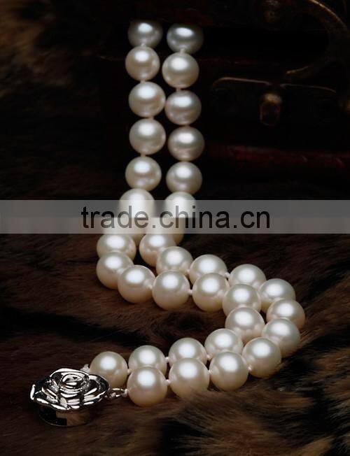 cheap 6-7mm double freshwater pearl bracelet