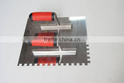 High quality carbon steel notched trowel with plastic handle