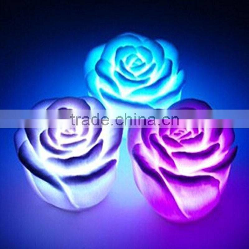 Wedding Decoration Party Lamp Mini Fancy Changing LED Rose Flower Romantic Candle Light