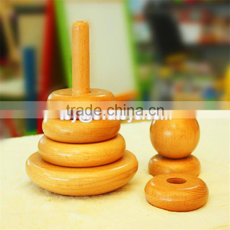 Best educational stacking rainbow tower wooden stack game for toddlers W13D117