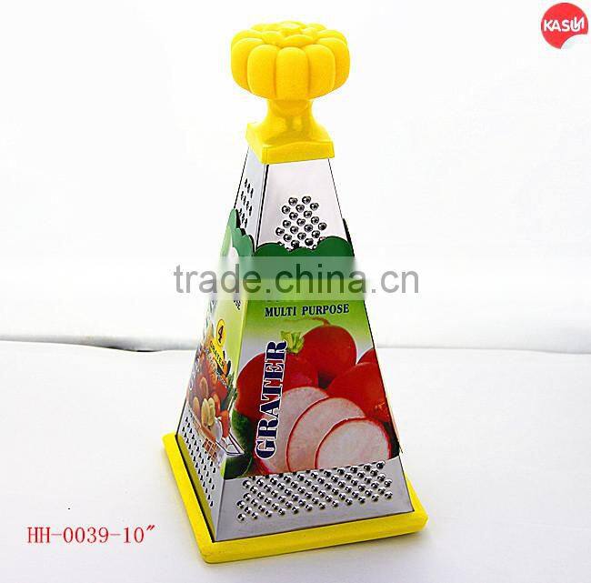 Hot sale stainless steel 10 inch tower grater with pumpkin handle HH0039