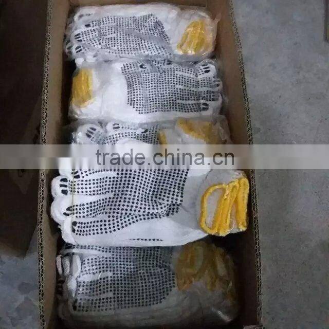 One Side PVC Dotted Gloves,Cotton/Polyester String knit Gloves