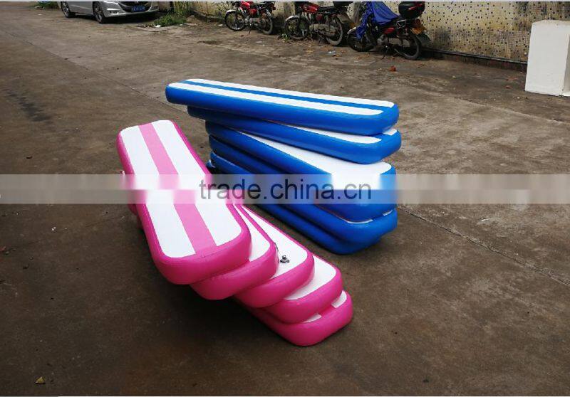 High Quality DWF Pink Or Blue Color Inflatable Air Mat / Inflatable Air Gymnastics Balance Beam For Sale