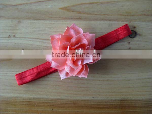 Korean girl flower headbands with satin ribbons