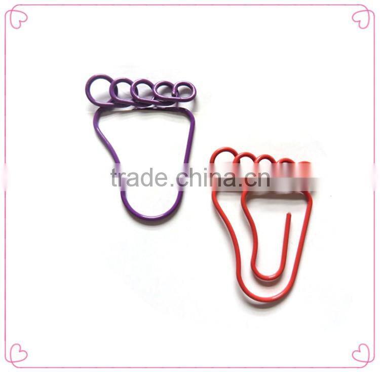 Shiny blue color palm design metal paper binding clip
