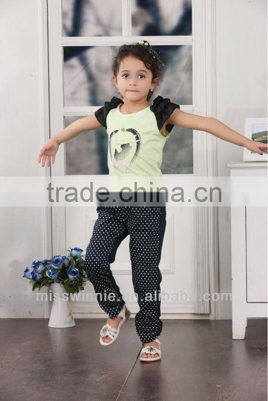 China supplier wholesale fashion short sleeve cotton child clothing sets