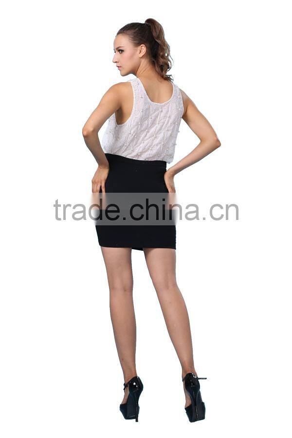 2015 New Design Ladies Sequin Skirt Elegant Embroidered Skirt