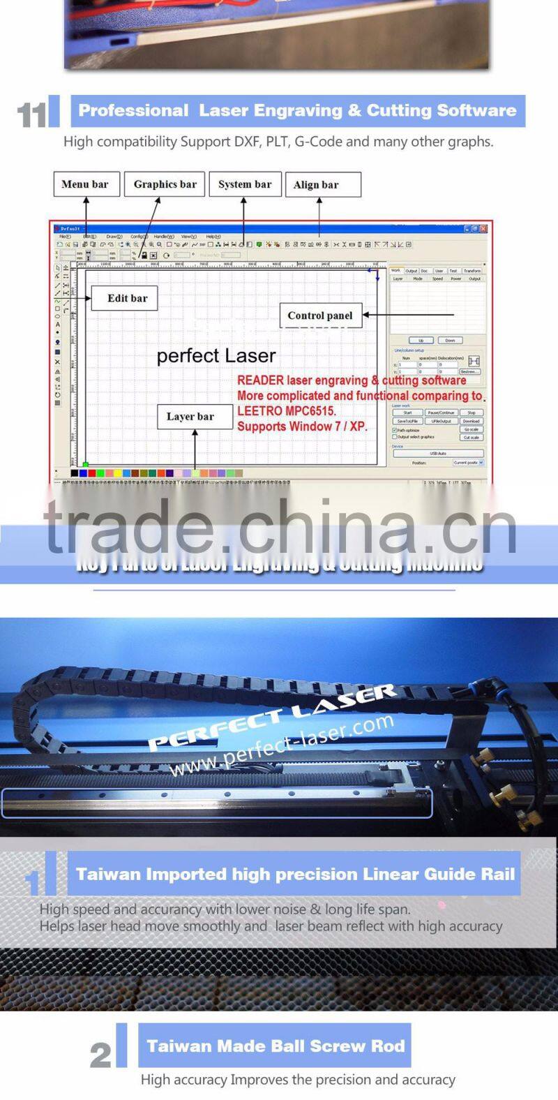 Perfect Laser PEDK-130180 100W Laser Engraving Machine with CE