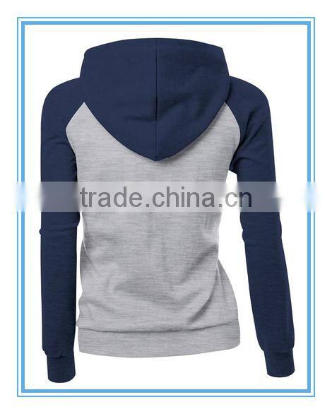 long sleeve two colors ladies fashion hoodie