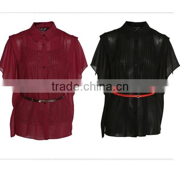 High fashion trendy designed batwing sleeves female office uniform designs ladies fancy tops