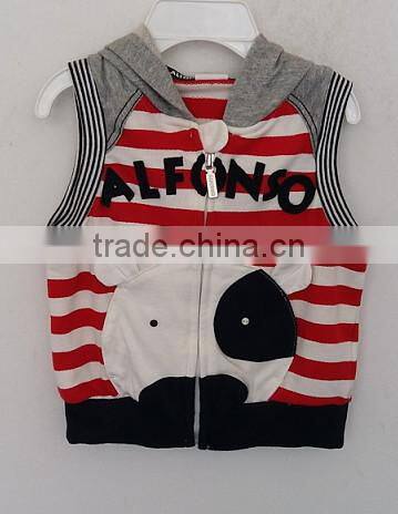 lovely baby girls knitted 100% cotton embroidered waistcoat with hat for Autumn