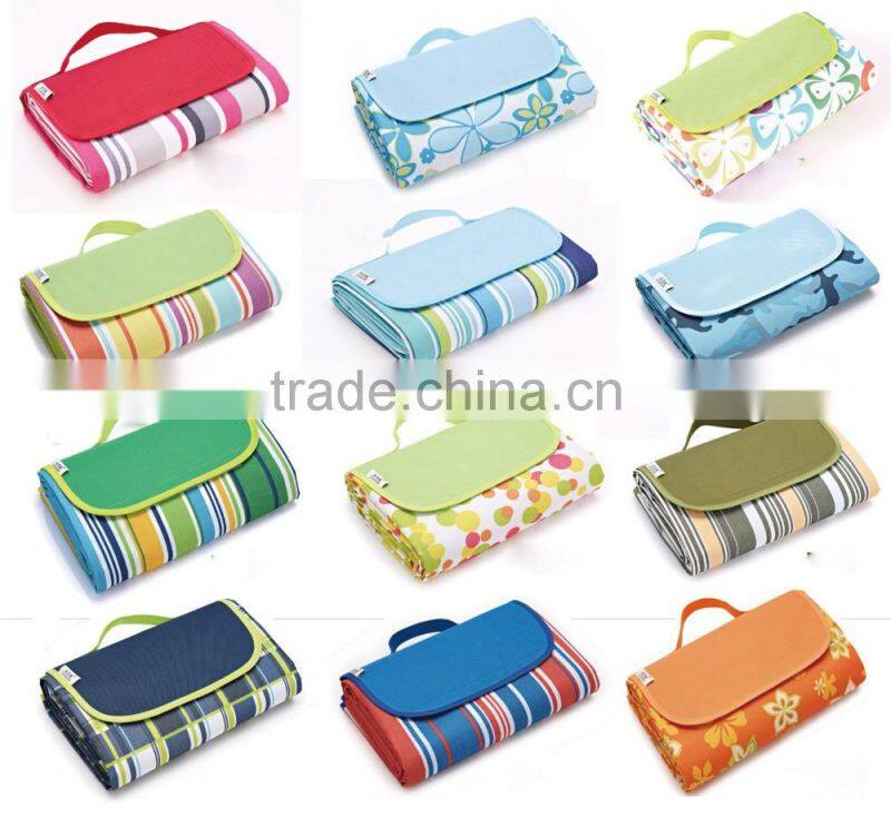 2016 Outdoor waterproof foldable cotton camping picnic mat