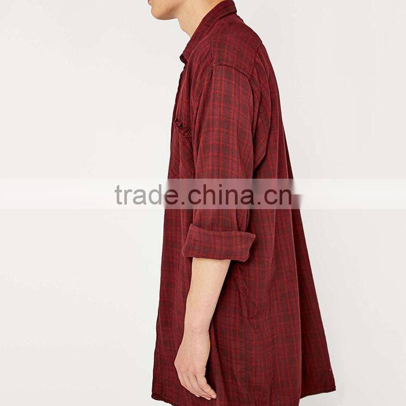 Italian style extra long sleeve checked shirts famous brand shirts for men