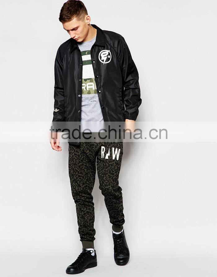 Soft touch mens sweatpants tapered fit cuffed camo print