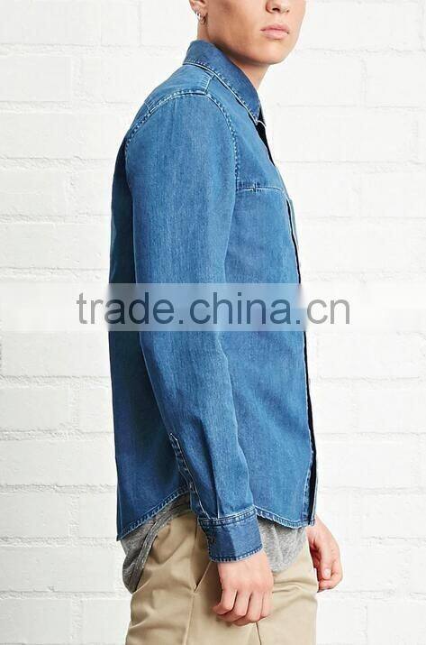 wholesale denim shirts man blank slim jeans shirts custom your logo