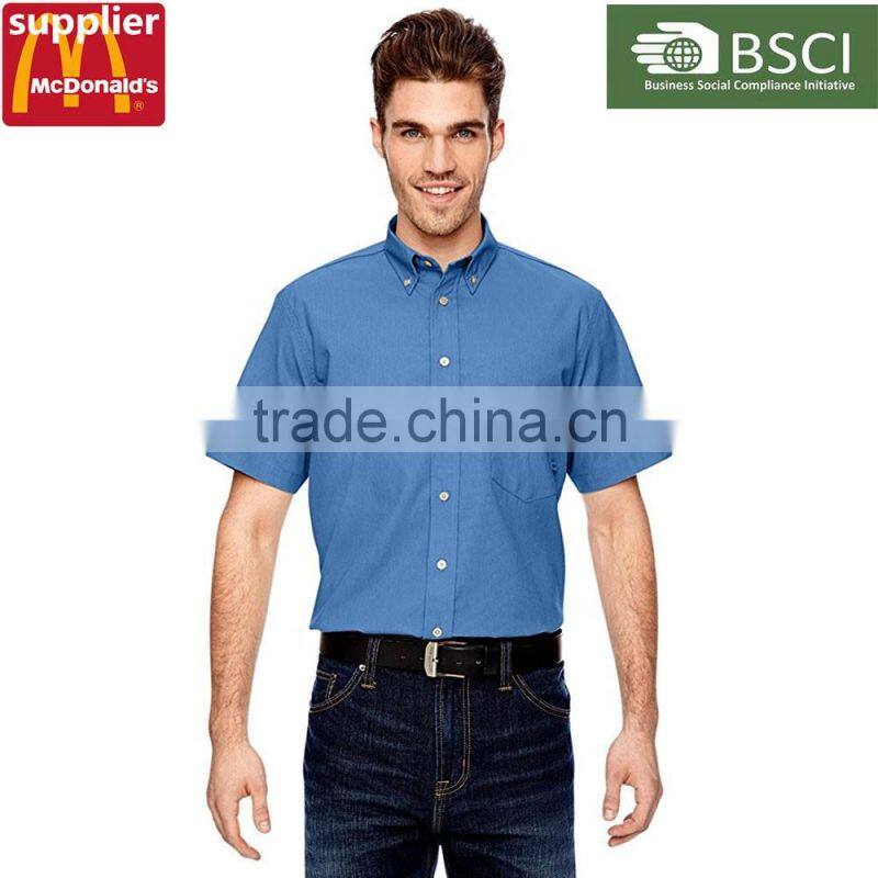 mens uniform shirt short sleeve working shirt for men