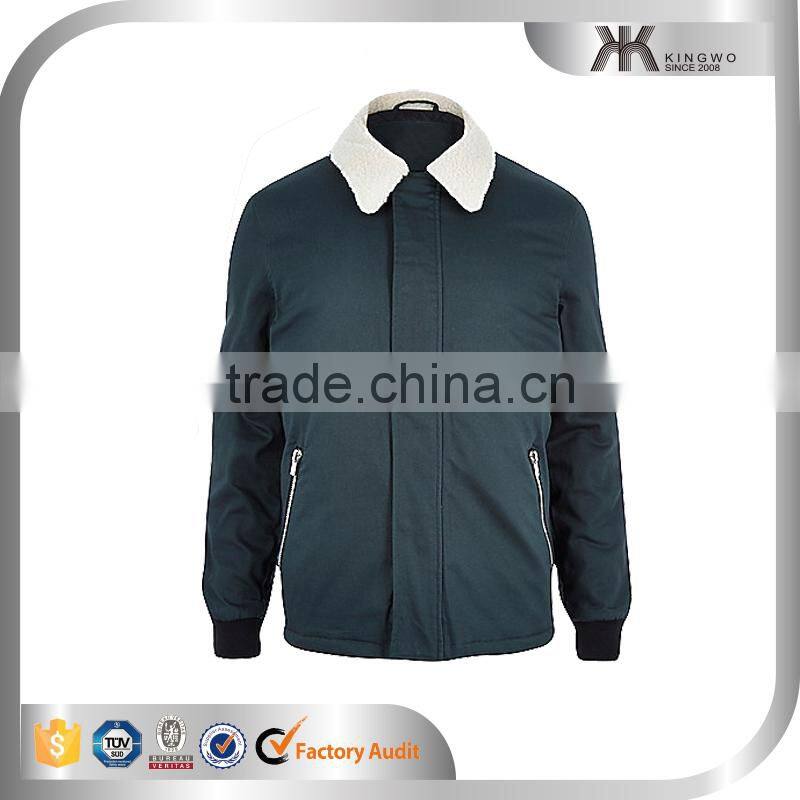 2015 Winter OEM Men's Wholesale Factory Fur Collar Zip Up Coats