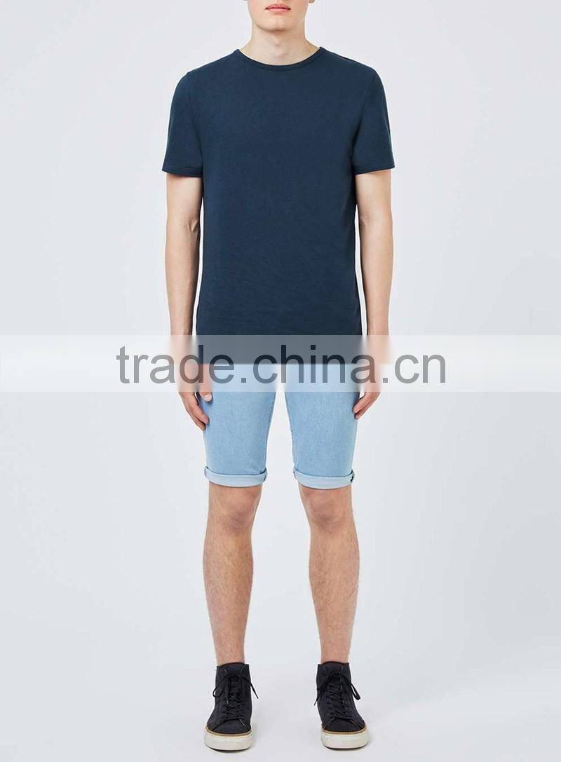 Navy blue blank mens t shirts soft breathable cotton t-shirt custom summer wear for wholesale
