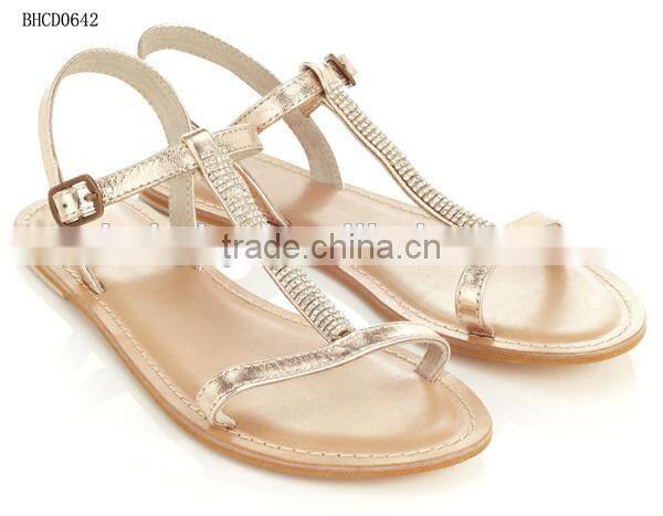Shenzhen Manufacturer popular designer little girls nude beach sandal