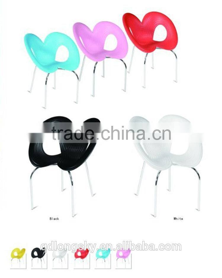LS-4014 new design Living Room Chairs Strong Chromed Legs stackable plastic butterfly Chair