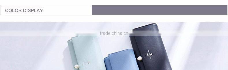 Fashion Pearl Korean Style Women Wallet PU Long Clutch Wallet Lady Clutch Coin Pocket Card Holder