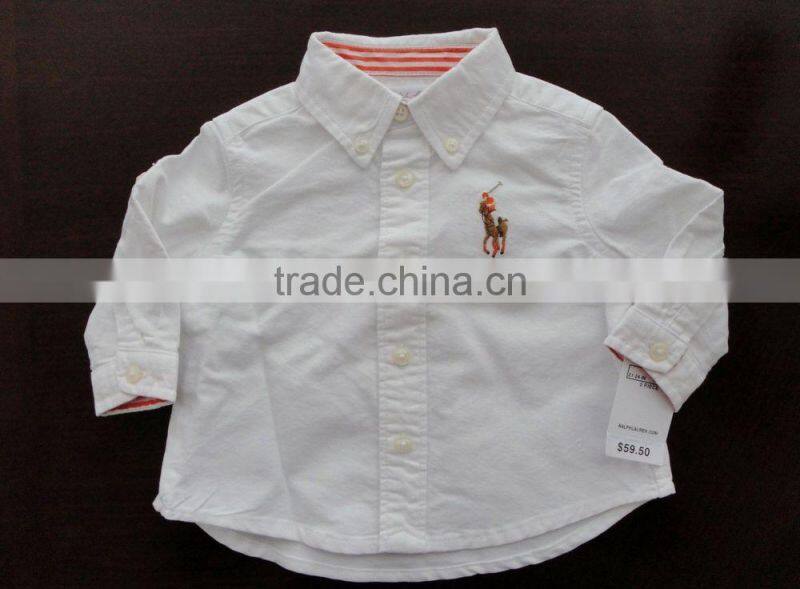 Infant Boys Toddler Pure White Oxford Shirt and Pant Set