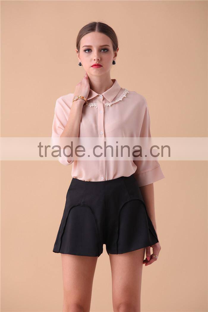 elegant pink women blouse for middle aged women