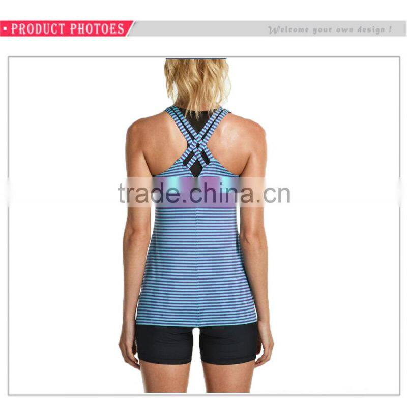Factory Wholesale Custom Training Singlet Gym Vest Long Tank Tops For Women