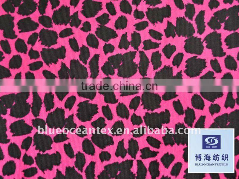 100% cotton corduroy 18 wales 21x21/51x134 57/58" leopard print fabric leopard print corduroy