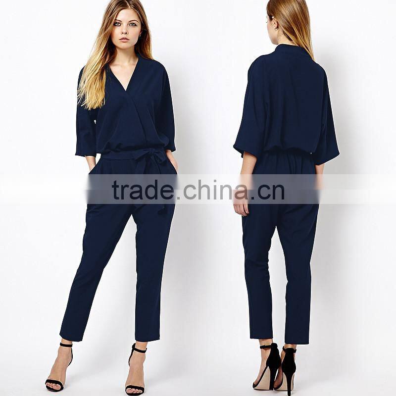 2017 Fashion long sleeve fomal women jumpsuit for wholesale
