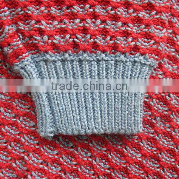 New season 2014 purple body with blue neck ribs pullover casual men knitted sweater men