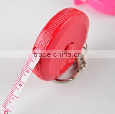 Promotional cheap round customized measuring tape with button