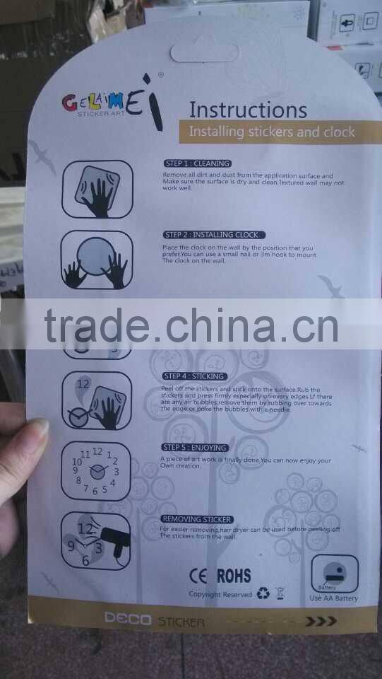 3D Clock deco wall sticker decal