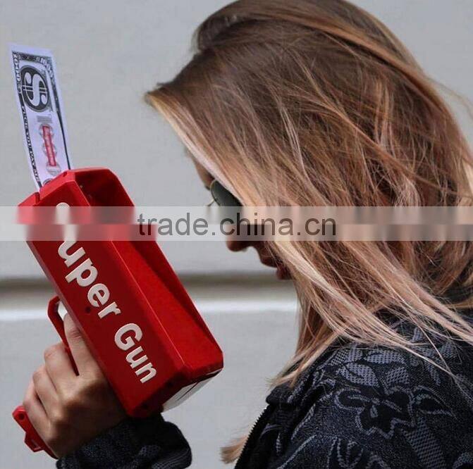 Hot sale party toys plastic cash cannon money gun the supreme money spray gun