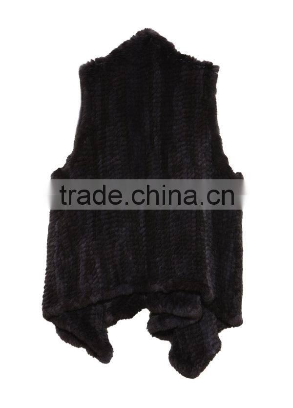 YR505 Wholesale Factory Genuine Rabbit Fur Material Top Quality Fur Vest