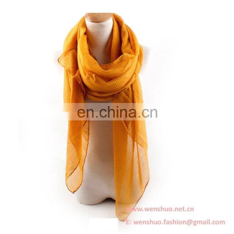 Wholesale New Style Fashion Dots Printed Lady Voile Scarf In Stock