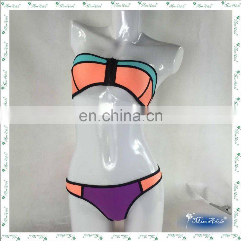MissAdola illusion two pieces digital print swimsuit brazilian bikini ,sexy micro bikini , woman swimwear (REF-01)