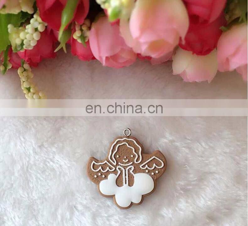 Mix Design Cartoon Snowflake Biscuits Hanging Christmas Tree Ornament Hand Made Polymer Clay Christmas Decorations