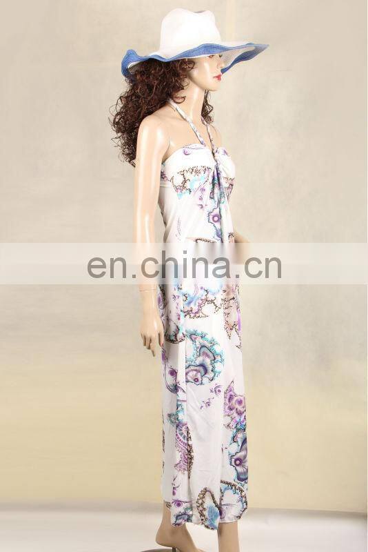 Fashionable girl's hippie beach long dress