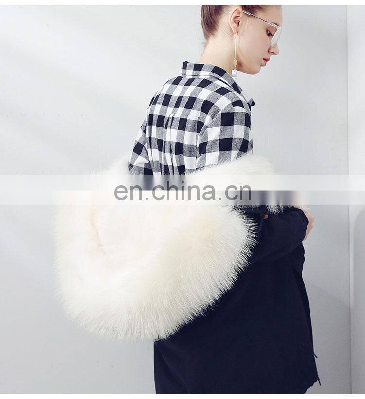 New Winter Design Genuine Raccoon Fur Collar Coat Women and Real Fox Fur Parka