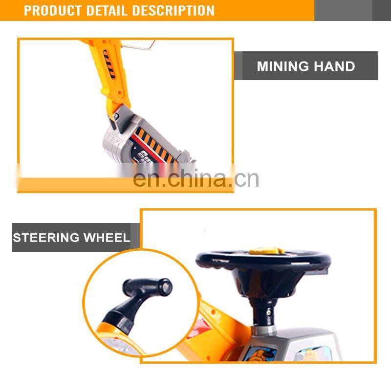 103CM F/W truck with light&music (yellow/blue mixed)kids ride on excavator