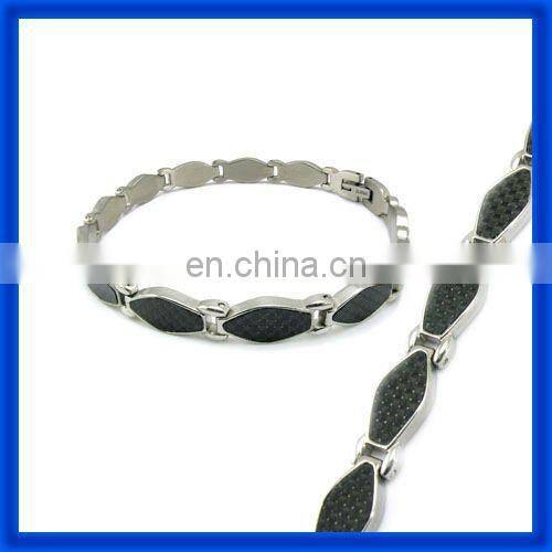 2014 Latest Men's And Women Black Tungsten Bracelet TPSB154 From China Best Factory