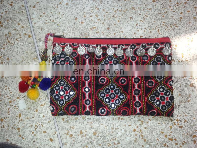 COLORFUL VINTAGE BANJARA EMBROIDERY ETHNIC PATCHWORK HANDMADE CLUTCH BAG