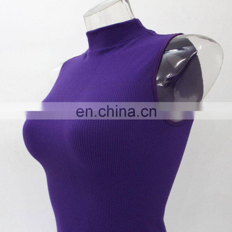 2015 simple style seamless vest half high collar and sleeveless clothing